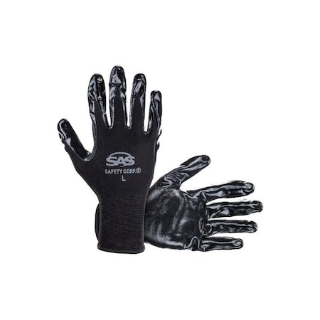 GLOVE NITRILE  COATED BLACK PAWZ  LG